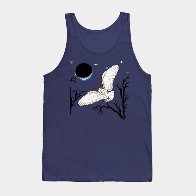 Luna Soar Free Owl Tank Top by Designs by Mad Dad Wolf